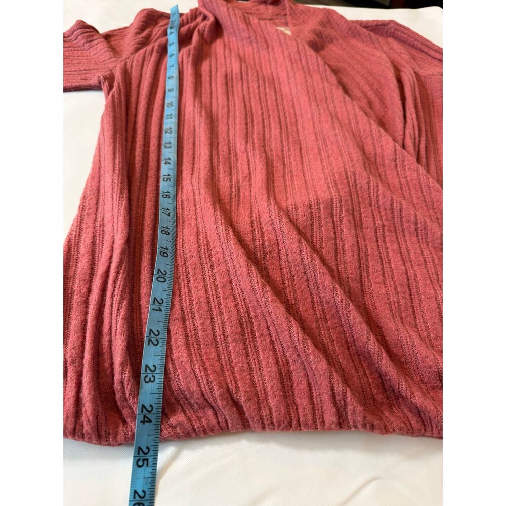 Mauve Wrap Sweater Rose Pink Waffle Knit Thermal Long Sleeve Anthropologie Small - Picture 4 of 8